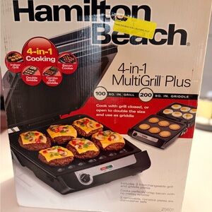 Hamilton Beach MultiGrill Plus with Black and Silver Finish